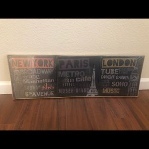 3 Canvas Decorative Art Pieces